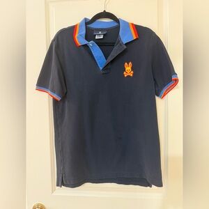 Psycho Bunny Dark Blue Polo with Colorful Trim
